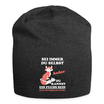 Fuchs Füchse Jungen Mädchen Fuchsfreunde Geschenk - Jersey-Beanie - Anthrazit - Vorne
