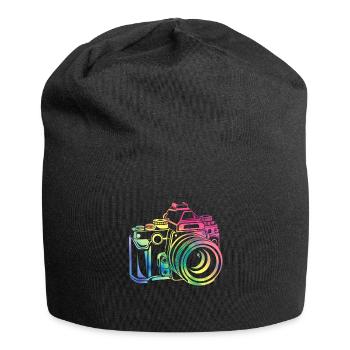 Photographie de caméraman appareil photo coloré - Bonnet en jersey - noir - Devant
