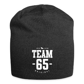 65 Year Old - 65th Birthday Funny Gift - Jersey Beanie - charcoal grey - Front