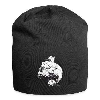 Skull Rat Mouse Mice Rodent Animal Pet Gift - Jersey Beanie - black - Front