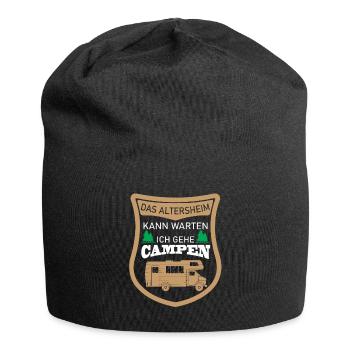 Altersheim kann warten Campen Camping - Jersey-Beanie - Schwarz - Vorne