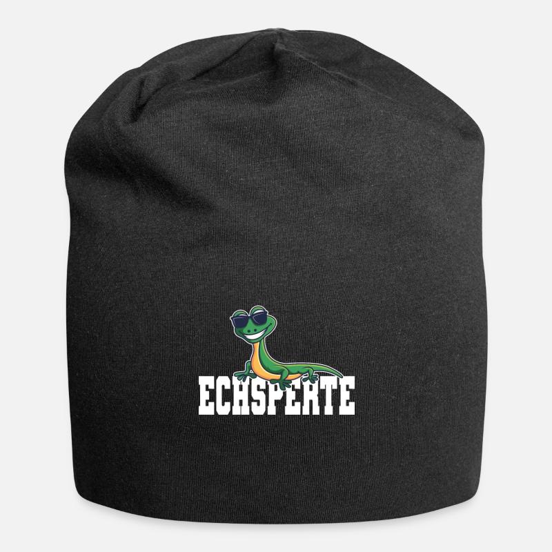Echsperte lustiges Reptilien Geschenk - Jersey-Beanie - Schwarz