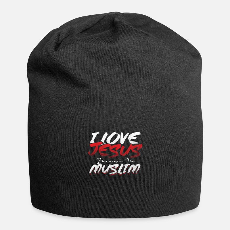Ich liebe Jesus, weil ich ein muslimischer Islam bin. Allah Geschenk - Jersey-Beanie - Schwarz
