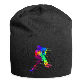 Bunter Eishockeyspieler - Jersey-Beanie - Schwarz - Vorne