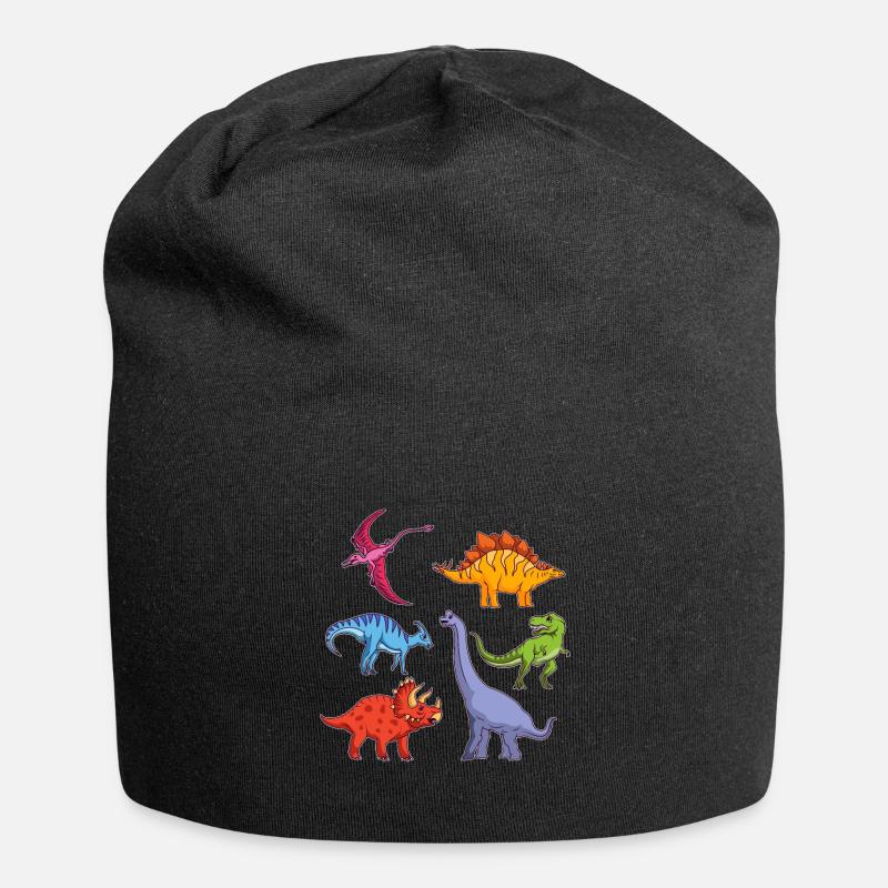 Stegosaurus Dino Dinosaurier Urzeit Geschenk - Jersey-Beanie - Schwarz
