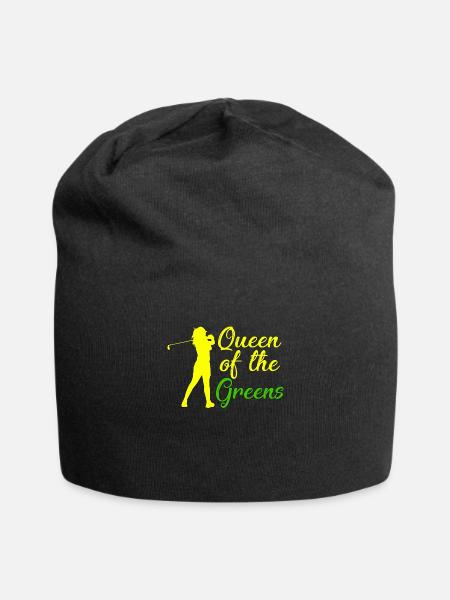 Golfer Geschenk Königin der Grünen Golf Queen - Jersey-Beanie - Schwarz