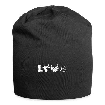 Love Farming Farmer Farm Tractor Agriculture - Jersey Beanie - black - Front