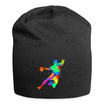 Aquarell Kunst Handball Sport Fan Liebhaber - Jersey-Beanie - Schwarz - Vorne