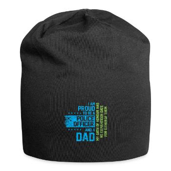 Polizist Papa Papa Vater Polizist Geschenk - Jersey-Beanie - Schwarz - Vorne
