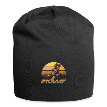 Motorcycle Retro Vintage Motorbike Motocross Gift - Jersey Beanie - black - Front