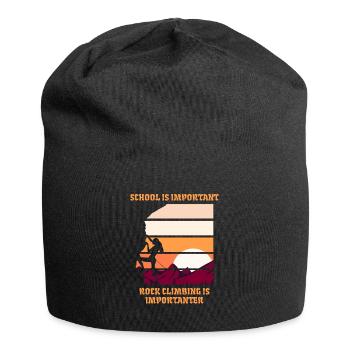 Funny rock climbing - Jersey Beanie - black - Front