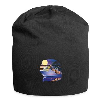 Kreuzfahrtschiff Retro Vintage Sunset Cruising Cruise - Jersey-Beanie - Schwarz - Vorne