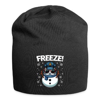 Freeze! Police Christmas Snowman - Jersey Beanie - black - Front