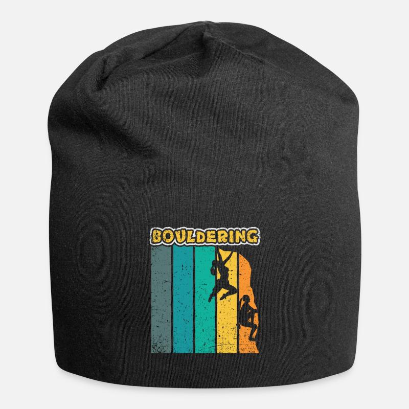 Bouldering Climbing Climber Boulderer Gift - Jersey Beanie - black