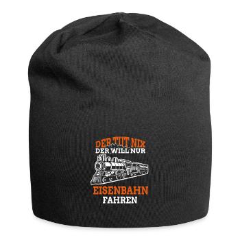 Der tut nix der will nur Eisenbahn Fahren Outfit - Jersey-Beanie - Schwarz - Vorne