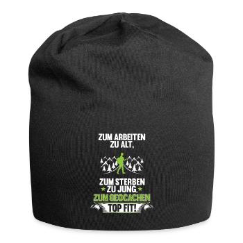 Geocacher Schnitzeljagd Geocache Rentner Geschenk - Jersey-Beanie - Schwarz - Vorne