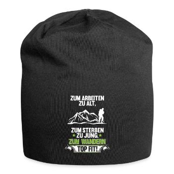 Wandern Natur Rentner Wanderer Geschenk - Jersey-Beanie - Schwarz - Vorne
