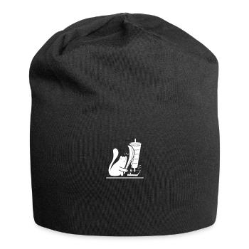 Chat et kebab - Bonnet en jersey - noir - Devant