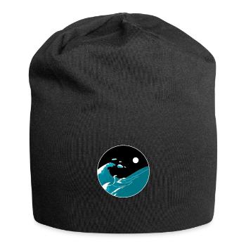 Vagues Yin Yang Lune Nuit Ocean Harmony Beach Cadeau - Bonnet en jersey - noir - Devant
