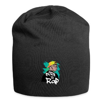 Né pour rap - rappeur - Bonnet en jersey - noir - Devant