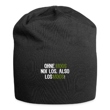 Ohne Moos nix los, also los Moos! - Jersey-Beanie - Schwarz - Vorne