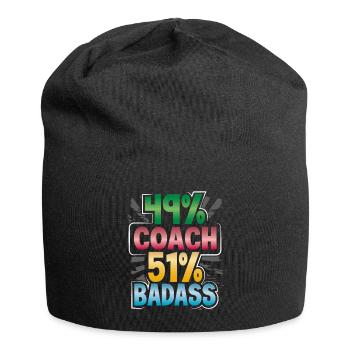Coach Geschenk 49% Coach 51% Badass Coach Humor - Jersey-Beanie - Schwarz - Vorne