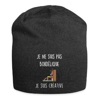 Je ne suis pas bordélique, je suis créative - Bonnet en jersey - charbon - Devant