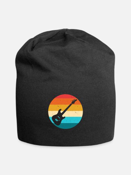 Gitarre - Jersey-Beanie - Schwarz