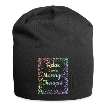 Massage Therapeut Geschenk Relax Ich bin eine Massage - Jersey-Beanie - Schwarz - Vorne