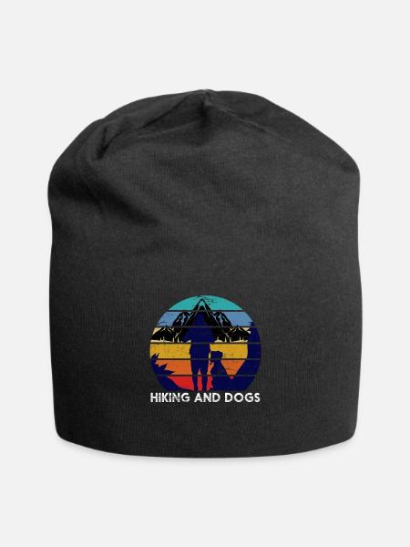 Wanderer Hunde Geschenk Wandern - Jersey-Beanie - Schwarz
