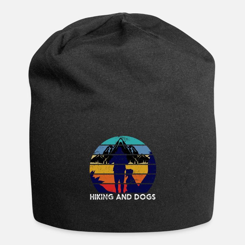 Wanderer Hunde Geschenk Wandern - Jersey-Beanie - Schwarz