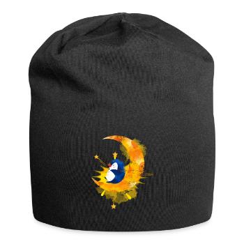 Lune dormir animal motif pingouin - Bonnet en jersey - noir - Devant