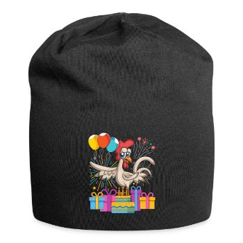 Kids Birthday Gift Animal Chickens - Jersey Beanie - black - Front