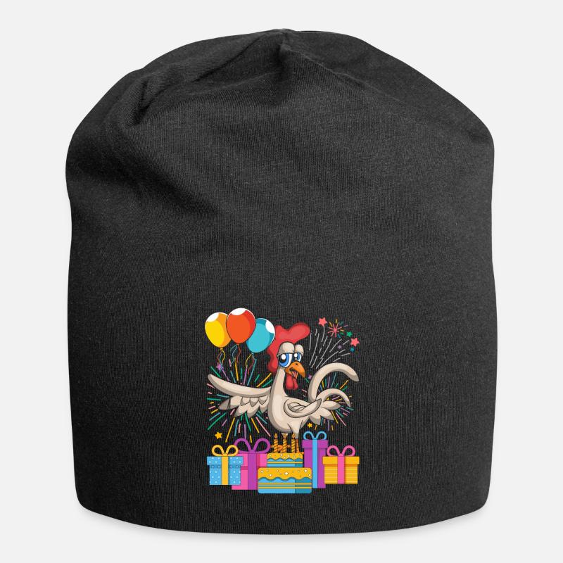 Kinder Geburtstag Geschenk Tier Hühner - Jersey-Beanie - Schwarz