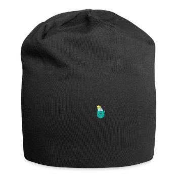 Wellensittich - Jersey-Beanie - Schwarz - Vorne
