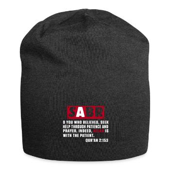 Sabr Islam Muslim Allah Moschee Koran Religion Geschenk - Jersey-Beanie - Anthrazit - Vorne