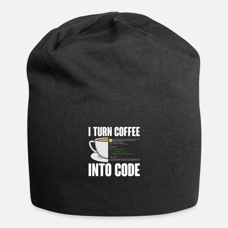 Drôle d’ordinateur programmeur de café conception - Bonnet en jersey - noir
