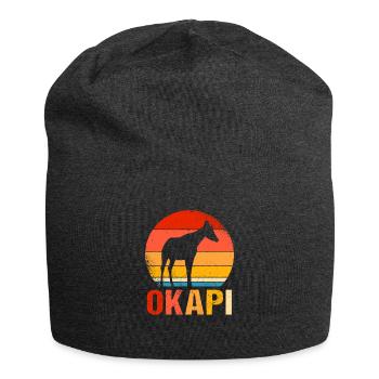 Okapi Retro Gift - Jersey Beanie - charcoal grey - Front