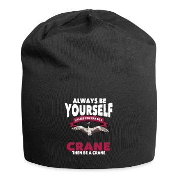 Kranich - Jersey-Beanie - Schwarz - Vorne