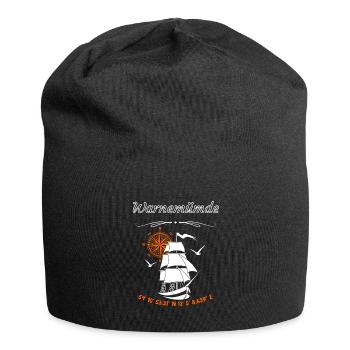Warnemünde Segelschiff Kompassrose Ostsee - Jersey-Beanie - Schwarz - Vorne