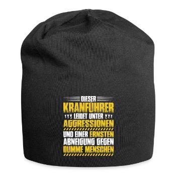 Kranführer Kranfahrer Kran Crane Operator Geschenk - Jersey-Beanie - Schwarz - Vorne
