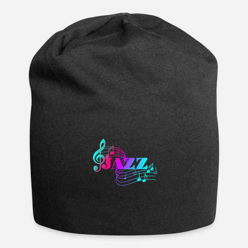 Colored Notes Jazz Music Lovers Jazz Notes - Jersey Beanie - black