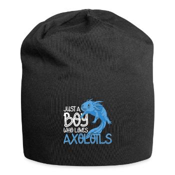 Amphibian salmon amphibian gift boy axolotl - Jersey Beanie - black - Front