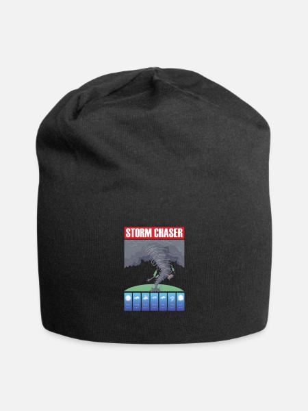 Storm Chaser Hurricane Meteorology Tornado Gift - Jersey Beanie - black