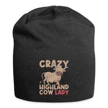 Highland Cattle Lady Scottish highland cattle - Jersey Beanie - black - Front