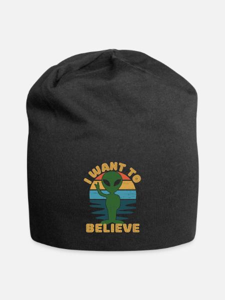 Je veux croire alien soucoupe volante - Bonnet en jersey - noir
