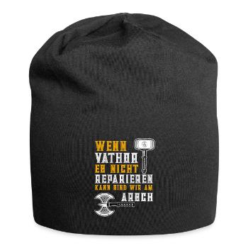 Wikinger Vatertag Vater Vathor Handwerker - Jersey-Beanie - Schwarz - Vorne