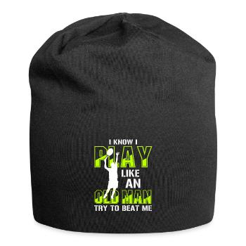 Tennis Rente Tennisspieler Rentner Geschenk - Jersey-Beanie - Schwarz - Vorne