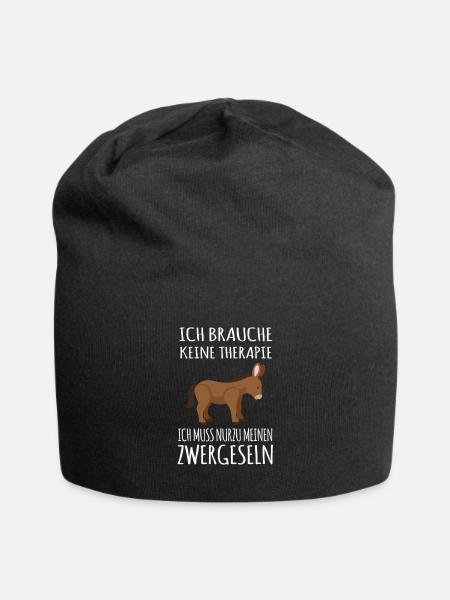 Zwergesel Esel Fohlen Maultier Muli Esel Spruch - Jersey-Beanie - Schwarz