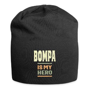 Bompa ist mein Held | Vater und Opa - Jersey-Beanie - Schwarz - Vorne